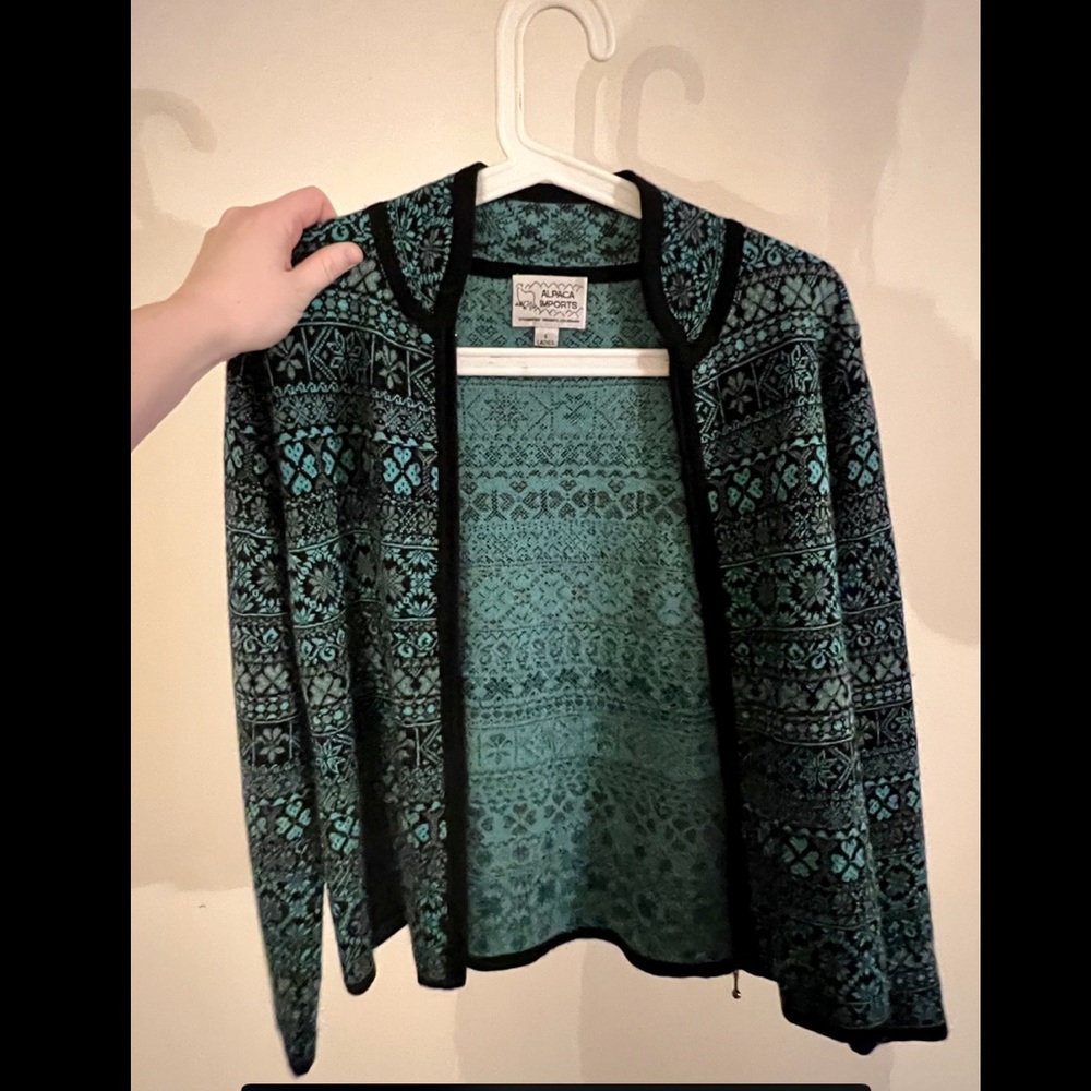 Alpaca Imports Zip Up Wool Jacket - Small